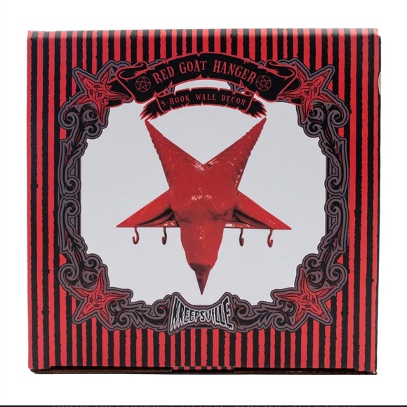 Red Goat Head Baphomet Wall Key holding hanger NWT - Picture 2 of 3